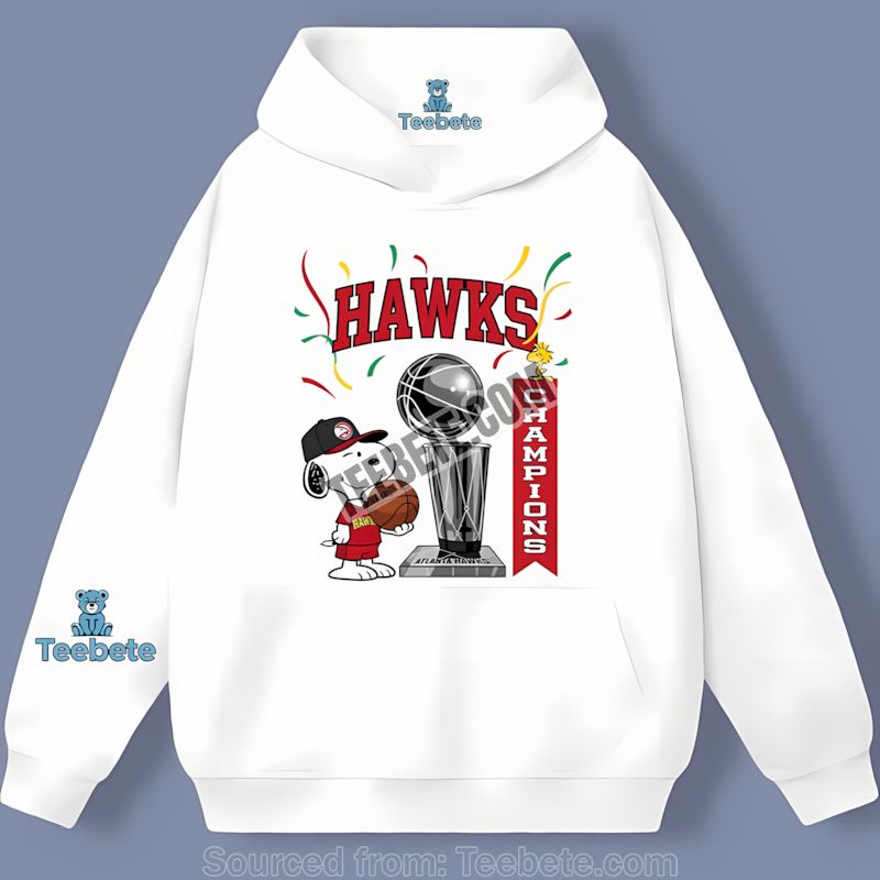 Atlanta Hawks Champions Snoopy Celebration Color Hoodie Atlanta Hawks Champions Snoopy Celebration Color Hoodie