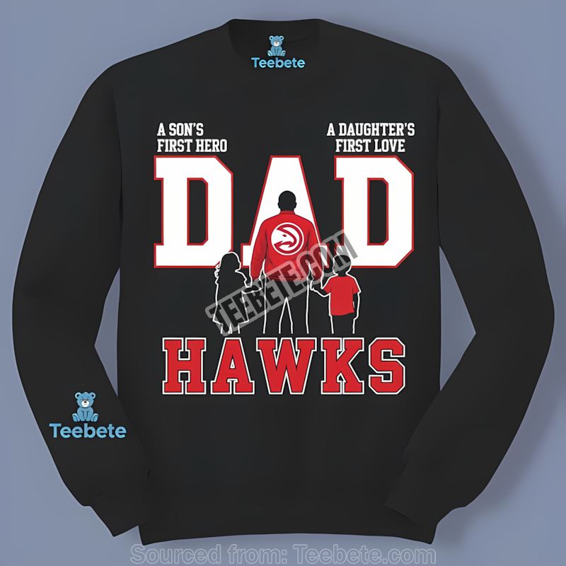 Atlanta Hawks Dad Fathers Day Hero Color Long Sleeve Atlanta Hawks Dad Fathers Day Hero Color Long Sleeve