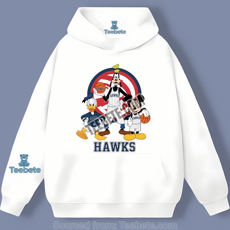 Atlanta Hawks Disney Mickey Donald Goofy Hoodie Atlanta Hawks Disney Mickey Donald Goofy Hoodie