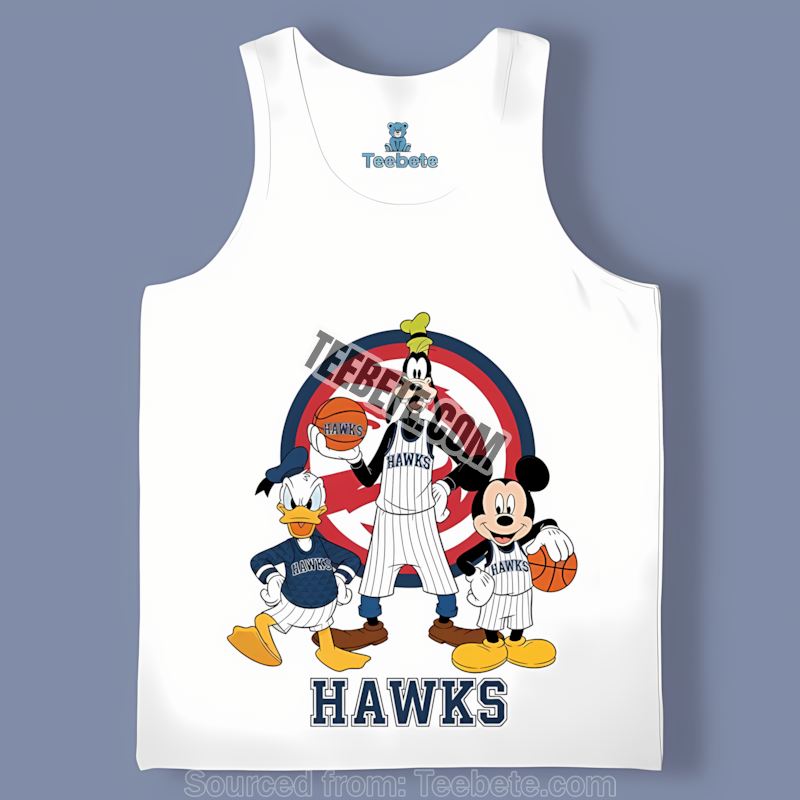 Atlanta Hawks Disney Mickey Donald Goofy Tanktop Atlanta Hawks Disney Mickey Donald Goofy Tanktop
