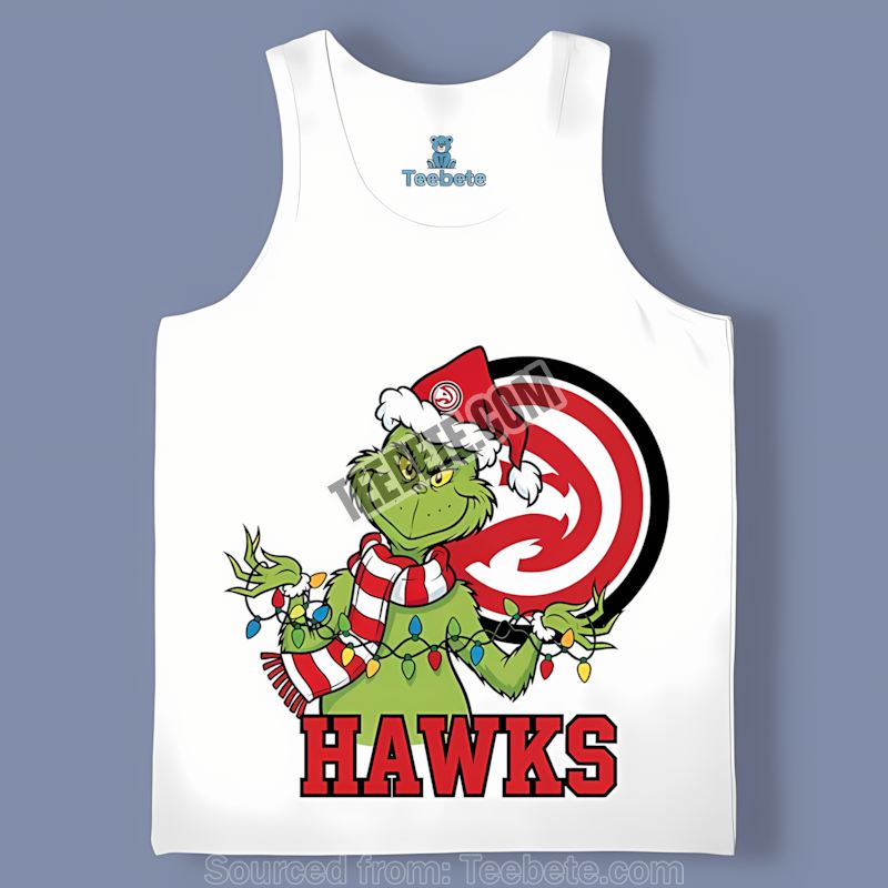 Atlanta Hawks Grinch Christmas Graphic Tanktop Atlanta Hawks Grinch Christmas Graphic Tanktop