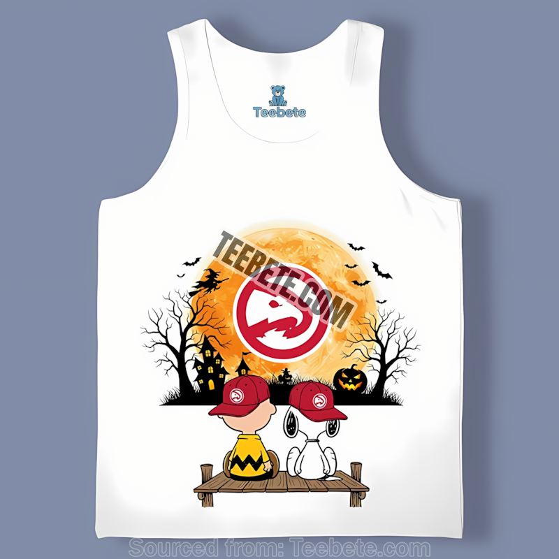 Atlanta Hawks Halloween Charlie Brown Snoopy Tanktop Atlanta Hawks Halloween Charlie Brown Snoopy Tanktop