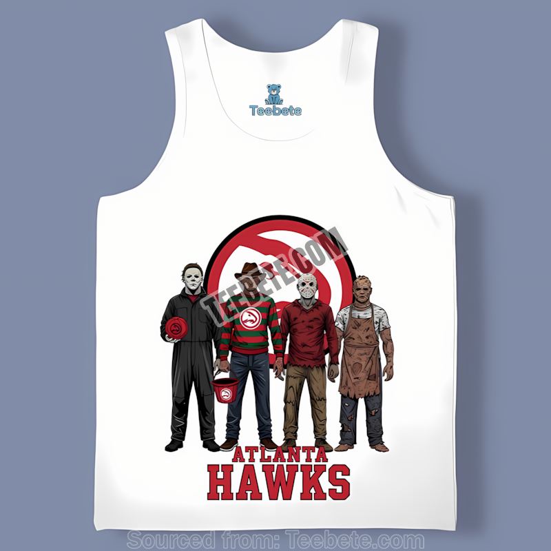 Atlanta Hawks Halloween Horror Killers Cotton Tanktop Atlanta Hawks Halloween Horror Killers Cotton Tanktop