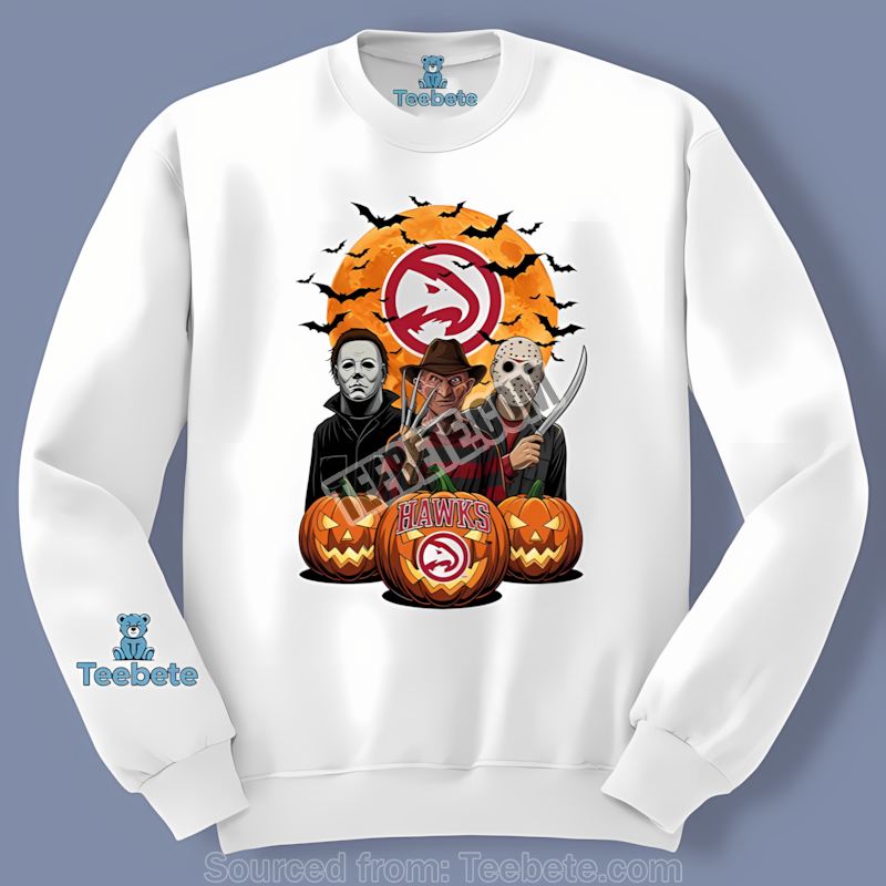 Atlanta Hawks Halloween Jason Freddy Michael Long Sleeve Atlanta Hawks Halloween Jason Freddy Michael Long Sleeve