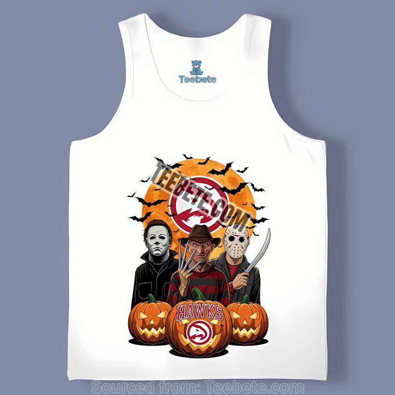 Atlanta Hawks Halloween Jason Freddy Michael Tanktop Atlanta Hawks Halloween Jason Freddy Michael Tanktop