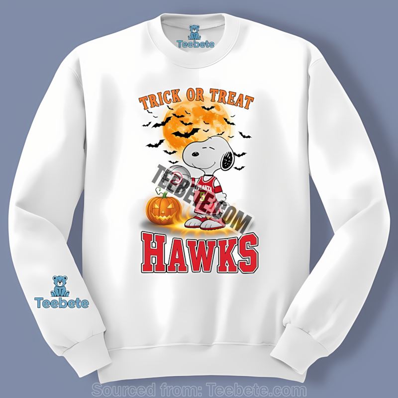 Atlanta Hawks Halloween Snoopy Trick Or Treat Long Sleeve Atlanta Hawks Halloween Snoopy Trick Or Treat Long Sleeve