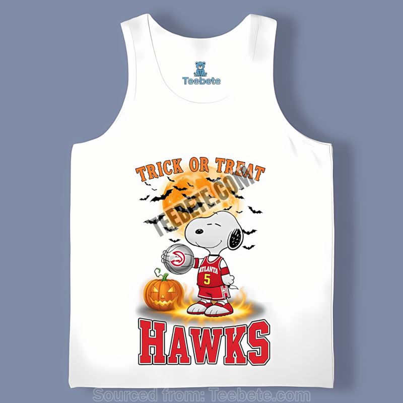 Atlanta Hawks Halloween Snoopy Trick Or Treat Tanktop Atlanta Hawks Halloween Snoopy Trick Or Treat Tanktop