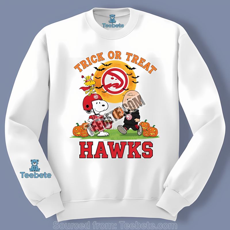 Atlanta Hawks Halloween Trick Or Treat Charlie Brown Long Sleeve Atlanta Hawks Halloween Trick Or Treat Charlie Brown Long Sleeve