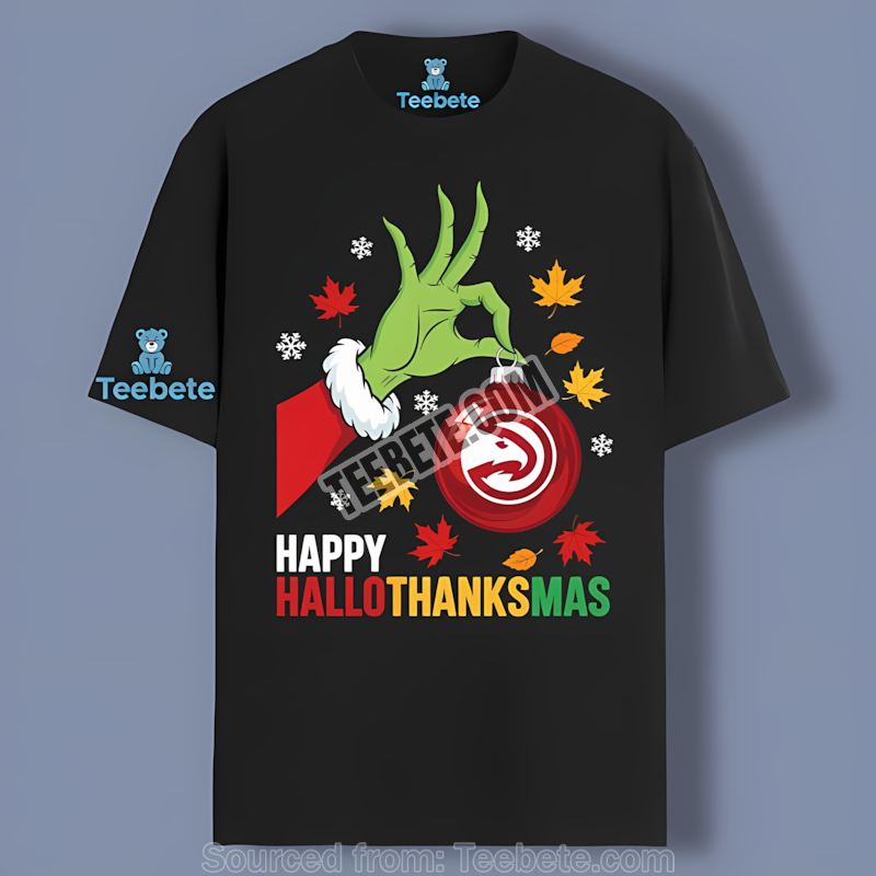 Atlanta Hawks Happy Hallothanksmas Adults Shirt