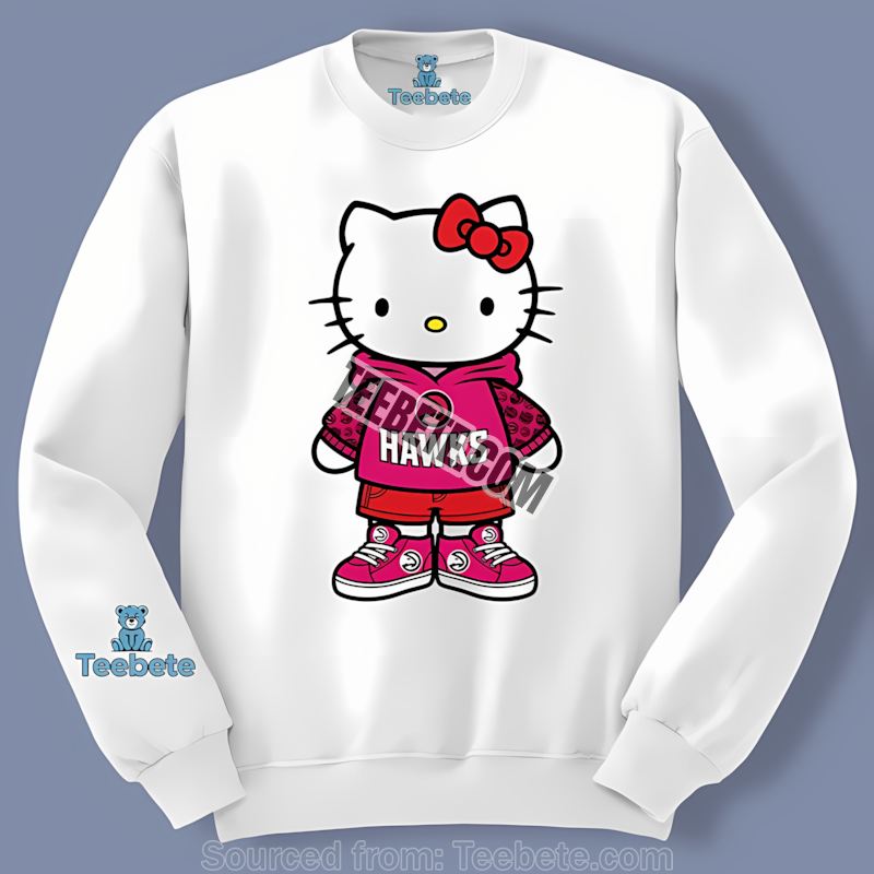 Atlanta Hawks Hello Kitty Fan Color Long Sleeve Atlanta Hawks Hello Kitty Fan Color Long Sleeve