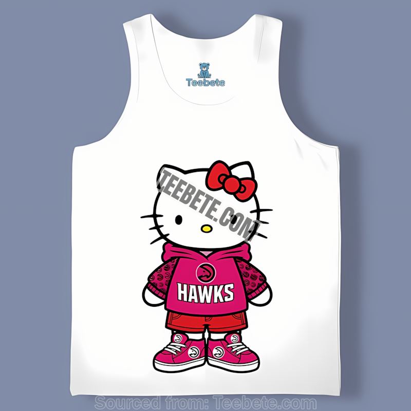 Atlanta Hawks Hello Kitty Fan Color Tanktop Atlanta Hawks Hello Kitty Fan Color Tanktop
