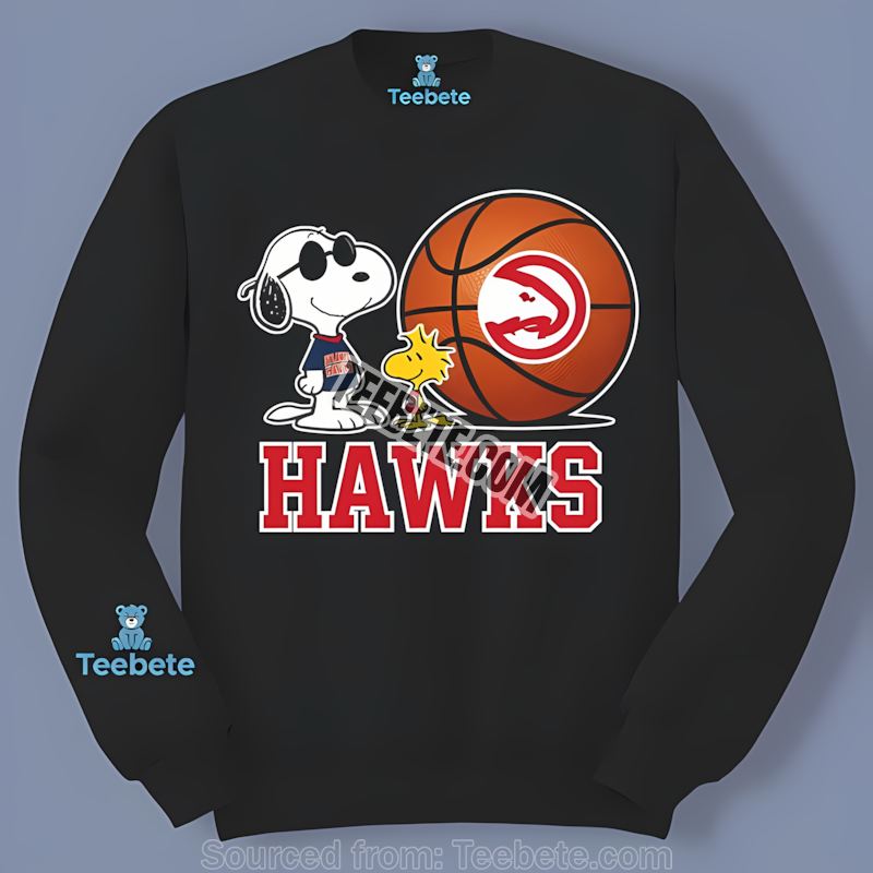 Atlanta Hawks Helmet Snoopy Woodstock Graphic Long Sleeve Atlanta Hawks Helmet Snoopy Woodstock Graphic Long Sleeve