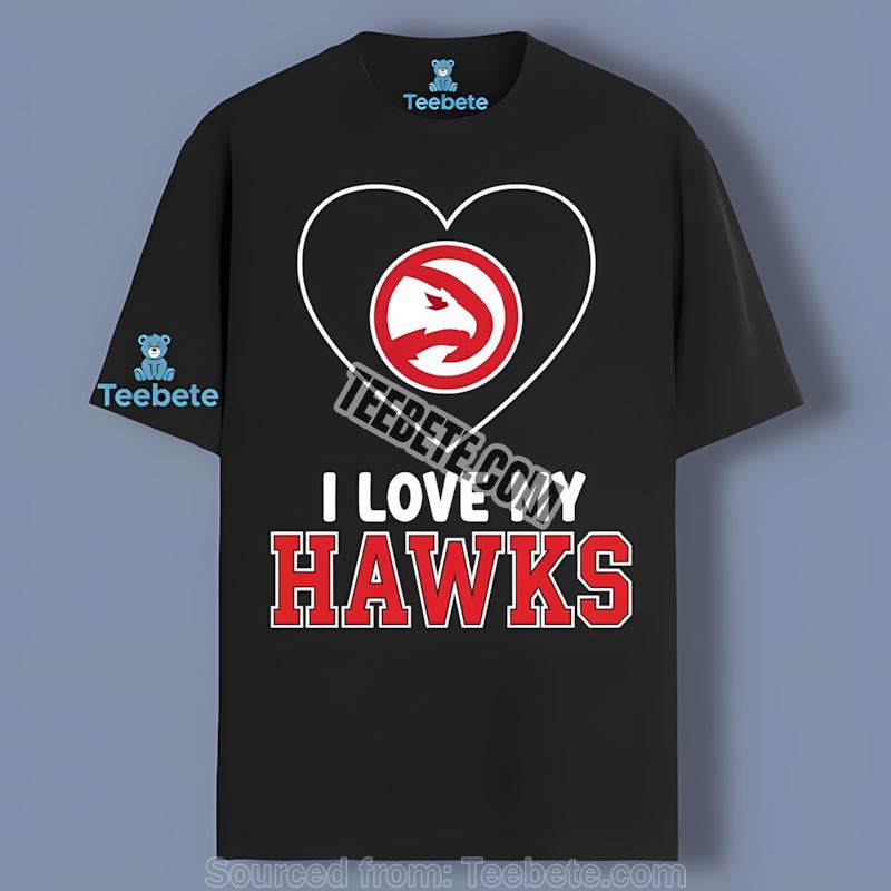 Atlanta Hawks I Love My Hawks Heart Color Shirt