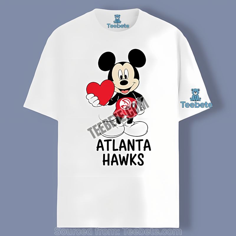 Atlanta Hawks Mickey Heart Sports Shirt