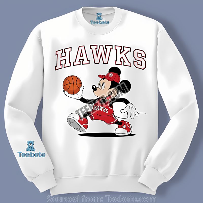 Atlanta Hawks Mickey Quarterback Basketball Long Sleeve Atlanta Hawks Mickey Quarterback Basketball Long Sleeve