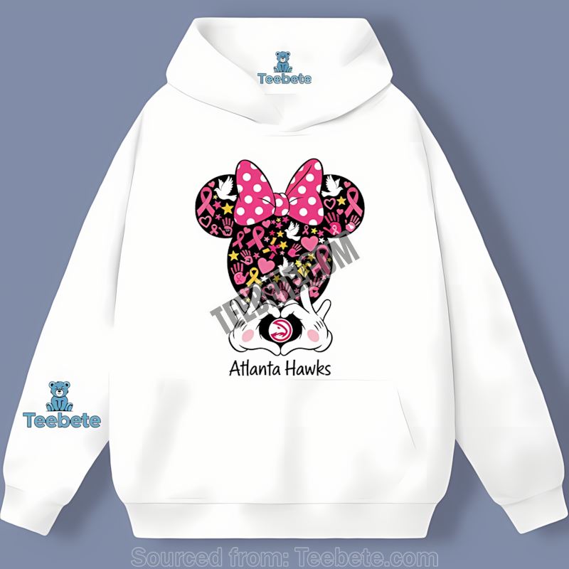 Atlanta Hawks Minnie Mouse Breast Cancer Classic Hoodie Atlanta Hawks Minnie Mouse Breast Cancer Classic Hoodie