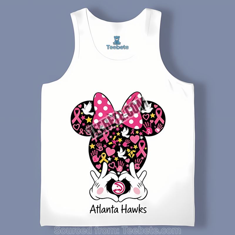 Atlanta Hawks Minnie Mouse Breast Cancer Classic Tanktop Atlanta Hawks Minnie Mouse Breast Cancer Classic Tanktop