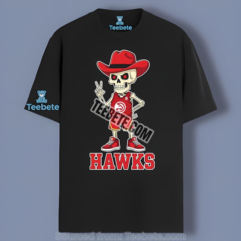 Atlanta Hawks Skeleton Cowboy Cotton Shirt