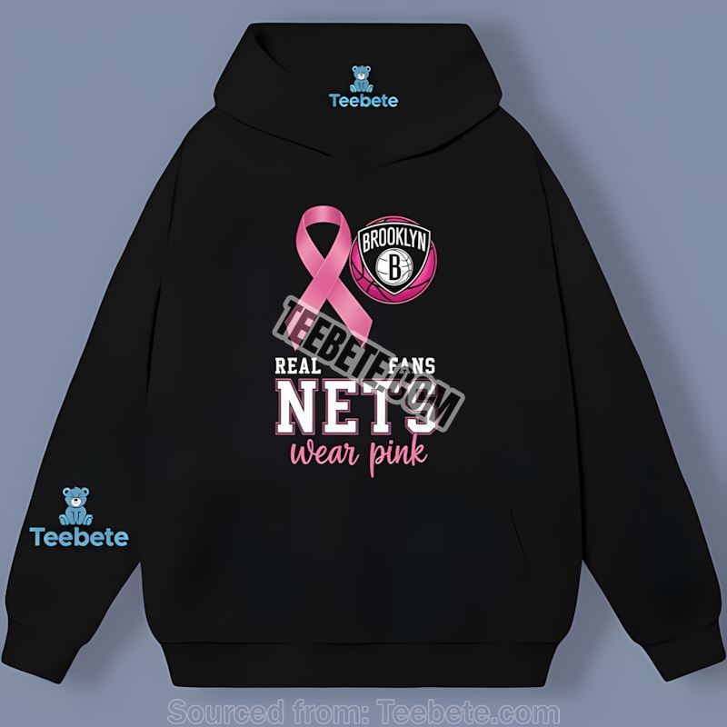 Brooklyn Nets Breast Cancer Awareness Fans Pink Cotton Hoodie Brooklyn Nets Breast Cancer Awareness Fans Pink Cotton Hoodie