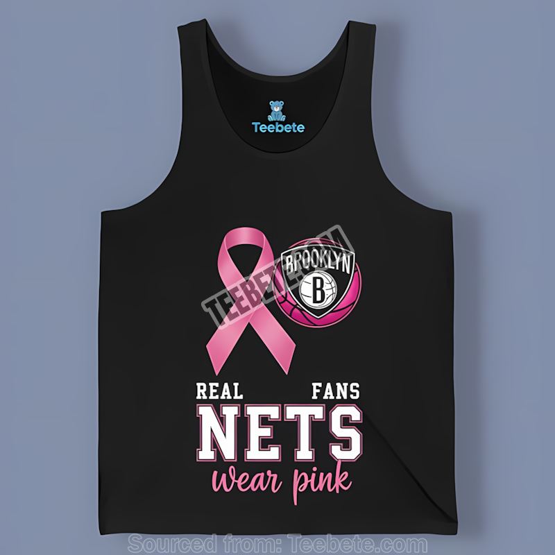 Brooklyn Nets Breast Cancer Awareness Fans Pink Cotton Tanktop Brooklyn Nets Breast Cancer Awareness Fans Pink Cotton Tanktop