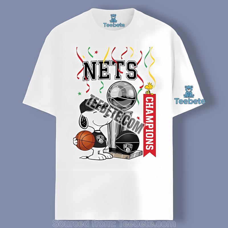 Brooklyn Nets Champions Snoopy Celebration Color Shirt