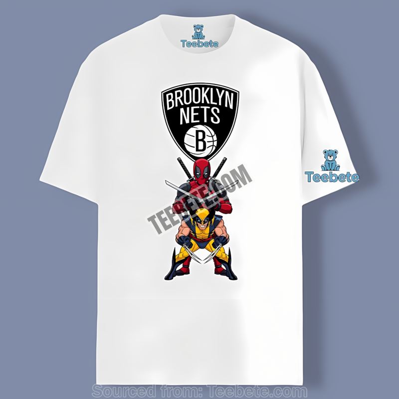 Brooklyn Nets Deadpool Wolverine Crossover Unisex Shirt