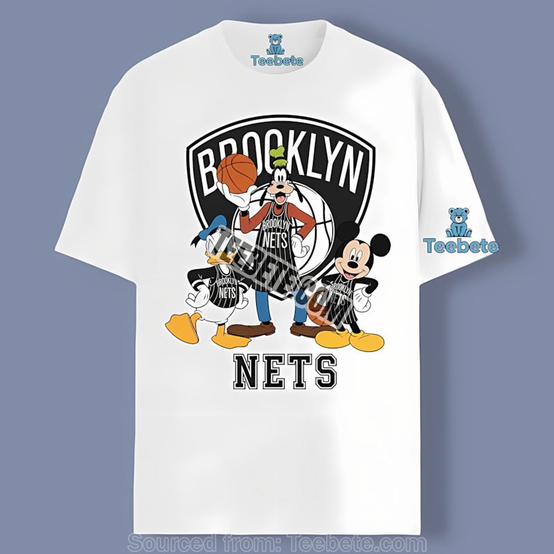 Brooklyn Nets Disney Mickey Donald Goofy Graphic Shirt