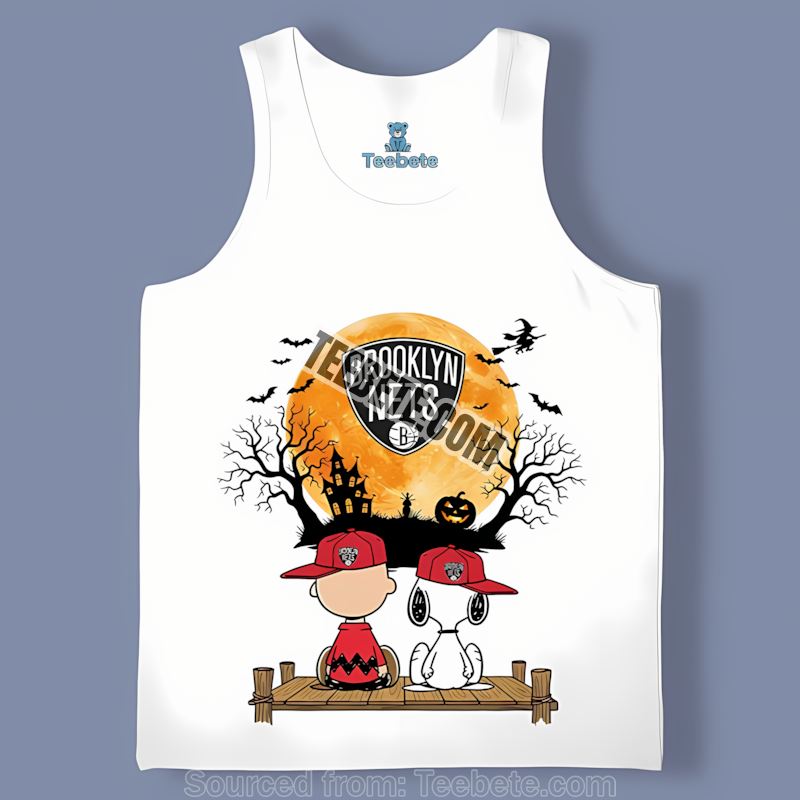 Brooklyn Nets Halloween Charlie Brown Snoopy Sports Tanktop Brooklyn Nets Halloween Charlie Brown Snoopy Sports Tanktop