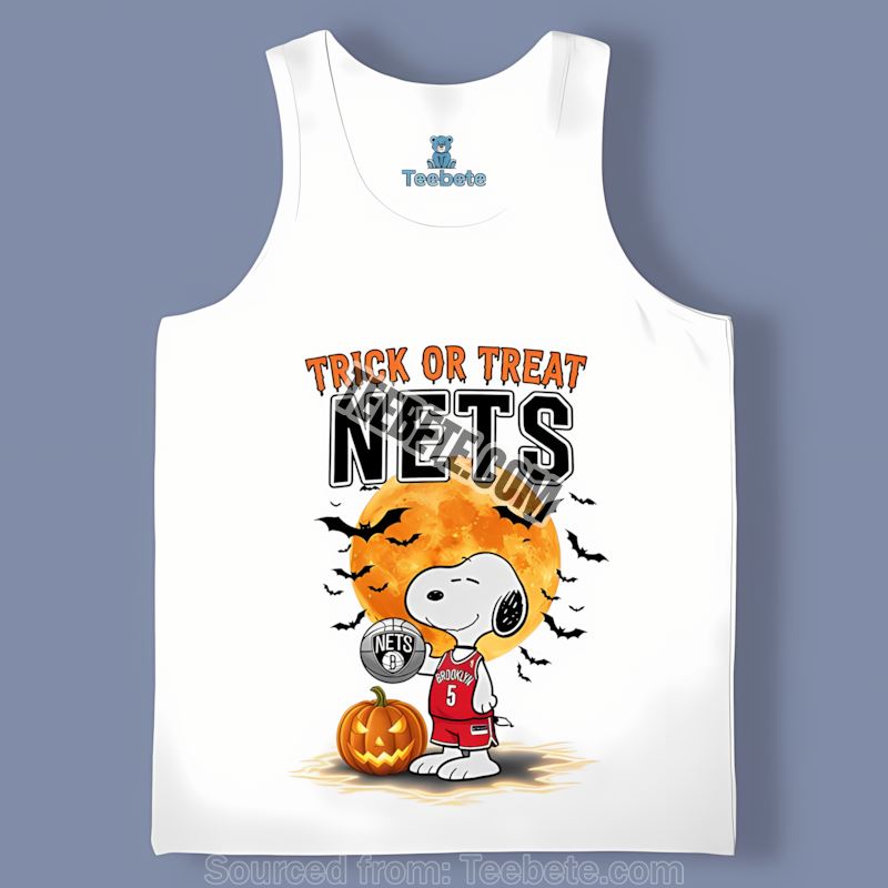 Brooklyn Nets Halloween Snoopy Trick Or Treat Vintage Tanktop Brooklyn Nets Halloween Snoopy Trick Or Treat Vintage Tanktop