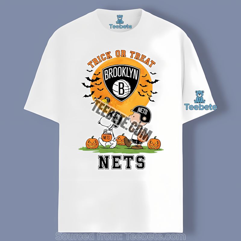 Brooklyn Nets Halloween Trick Or Treat Charlie Snoopy Shirt