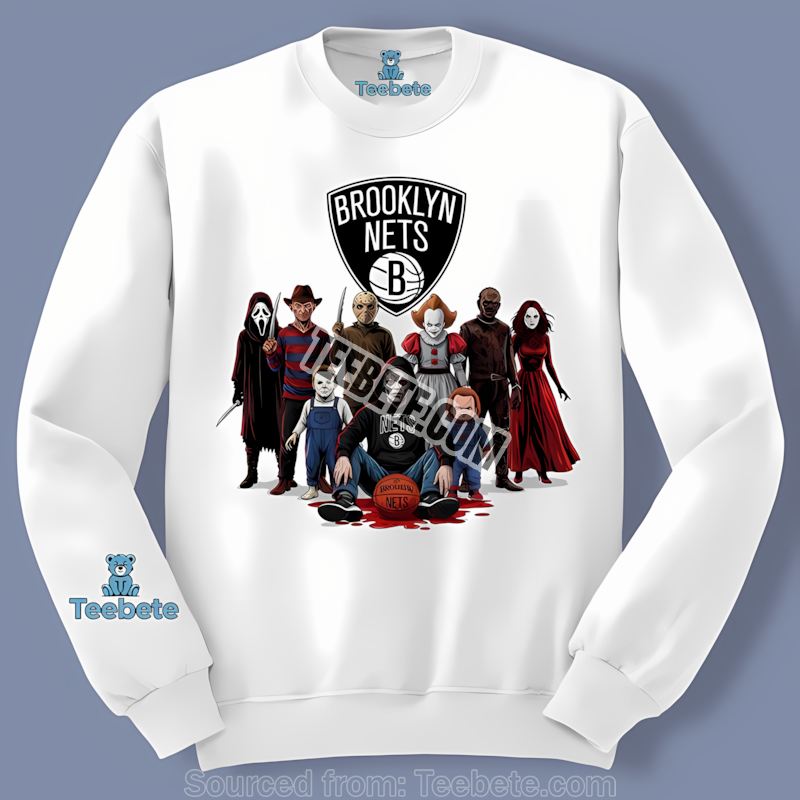 Brooklyn Nets Horror Movie Characters Halloween Classic Long Sleeve Brooklyn Nets Horror Movie Characters Halloween Classic Long Sleeve