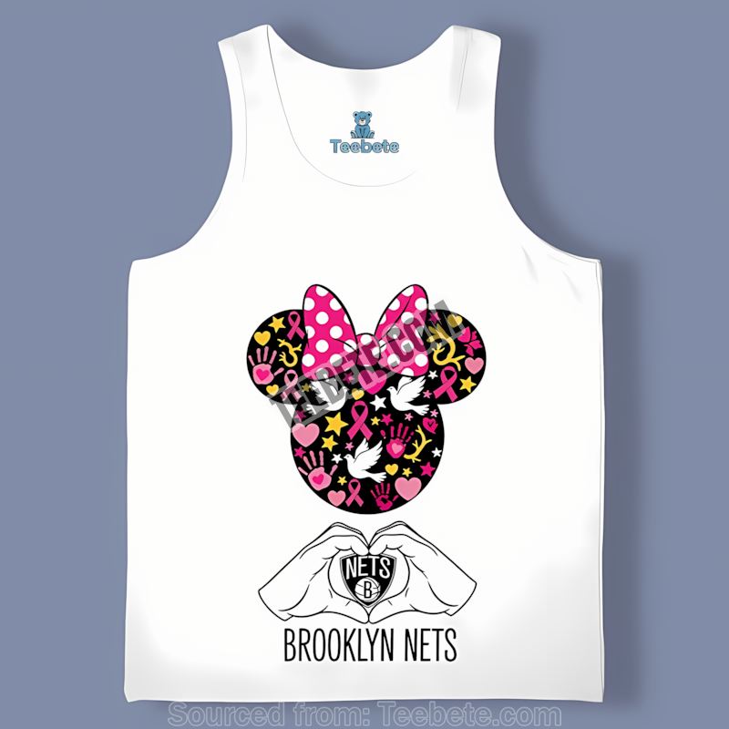 Brooklyn Nets Minnie Mouse Breast Cancer Awareness Tanktop Brooklyn Nets Minnie Mouse Breast Cancer Awareness Tanktop
