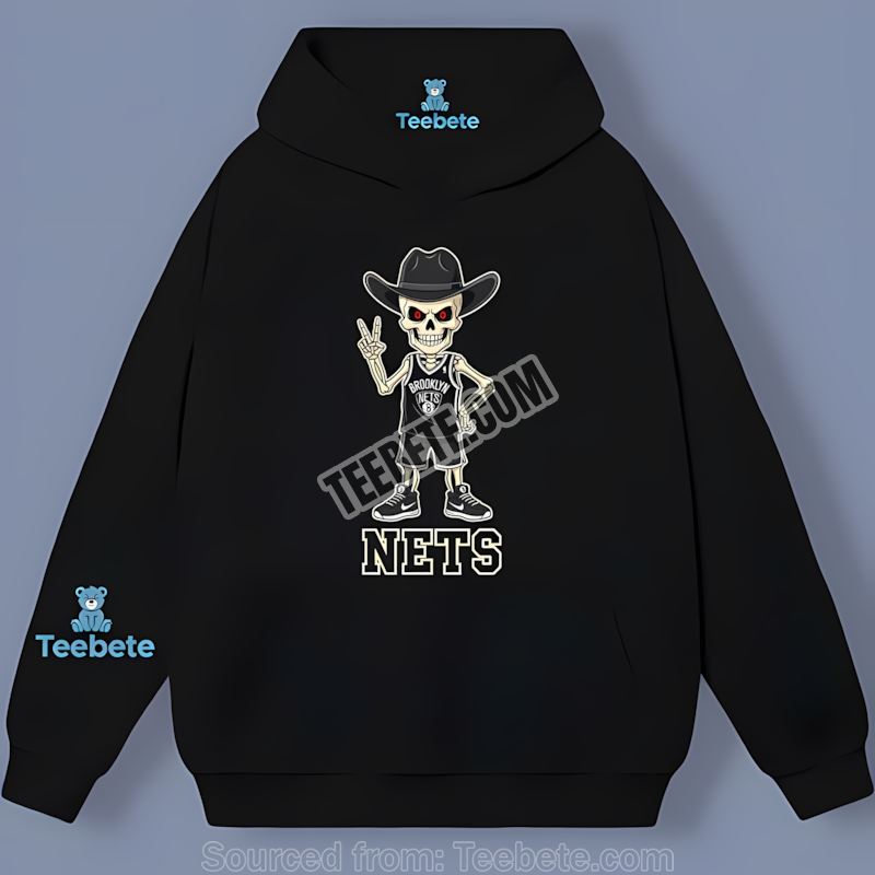 Brooklyn Nets Skeleton Cowboy Color Hoodie Brooklyn Nets Skeleton Cowboy Color Hoodie