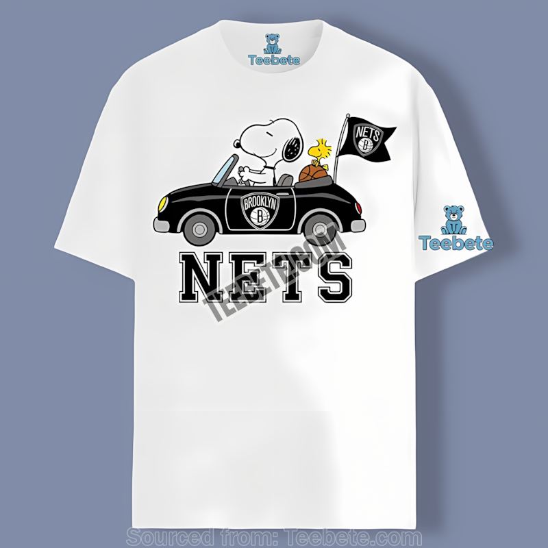 Brooklyn Nets Snoopy Driving Car Trendy Shirt
