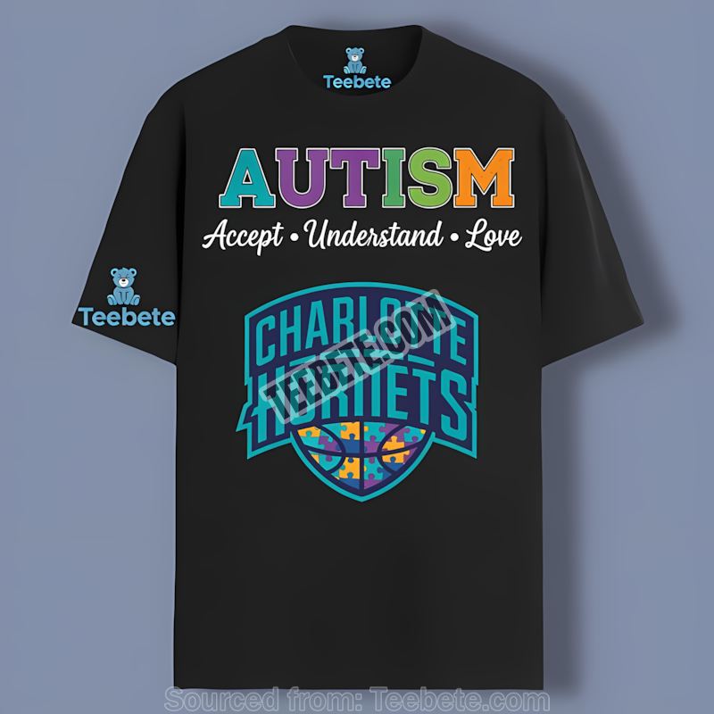 Charlotte Hornets Autism Awareness Accept Understand Love Vintage Shirt