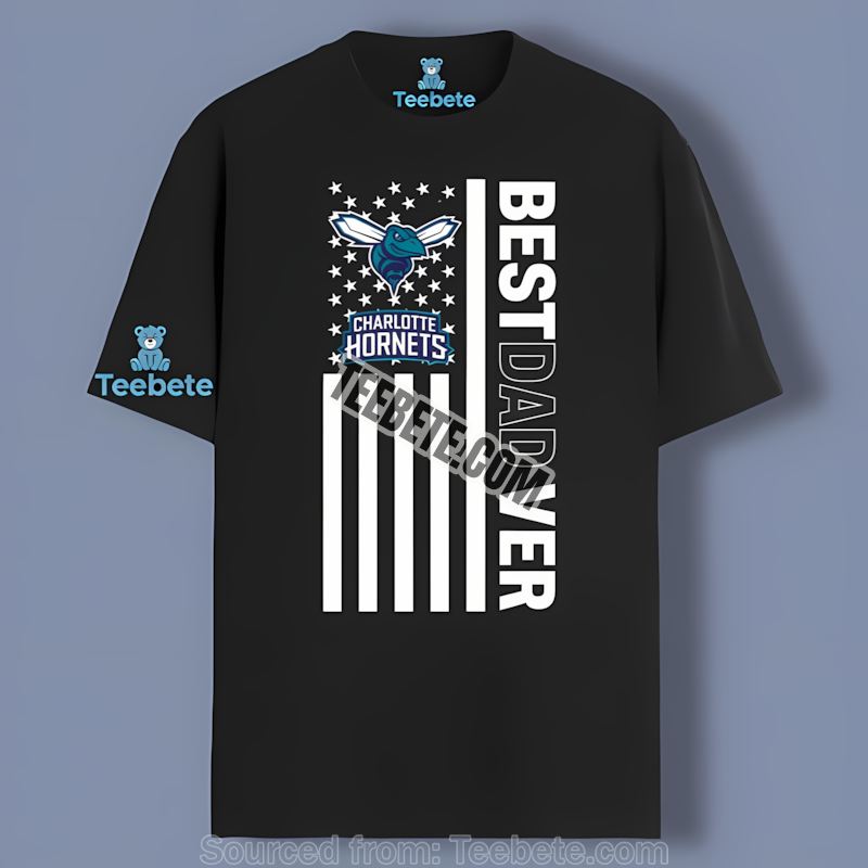 Charlotte Hornets Best Dad Ever American Flag Throwback Shirt