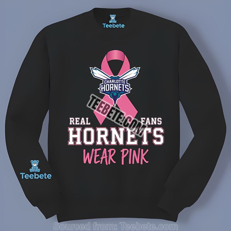 Charlotte Hornets Breast Cancer Awareness Fans Wear Pink Long Sleeve Charlotte Hornets Breast Cancer Awareness Fans Wear Pink Long Sleeve