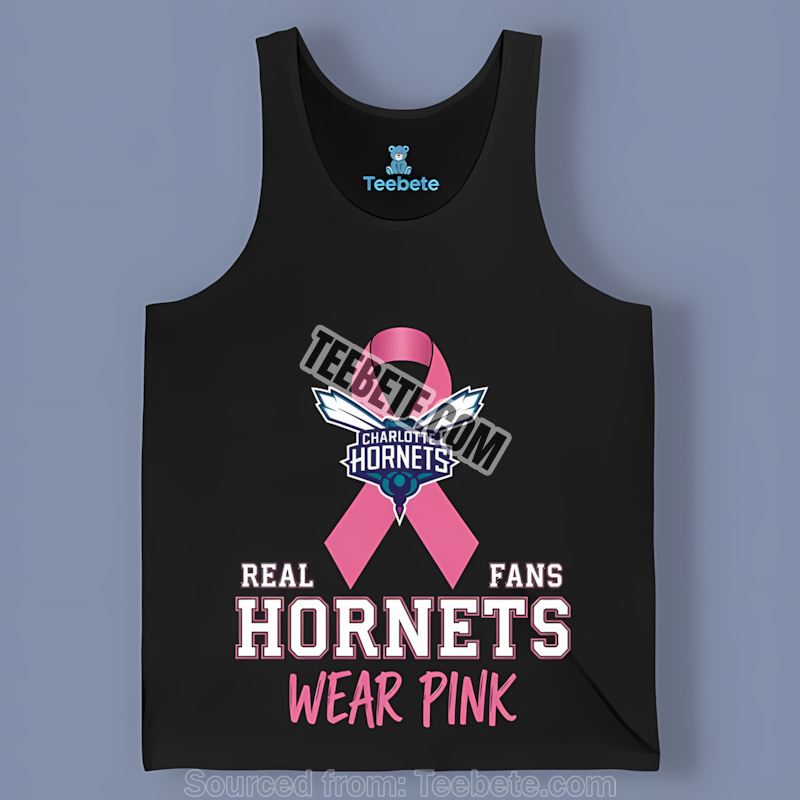 Charlotte Hornets Breast Cancer Awareness Fans Wear Pink Tanktop Charlotte Hornets Breast Cancer Awareness Fans Wear Pink Tanktop