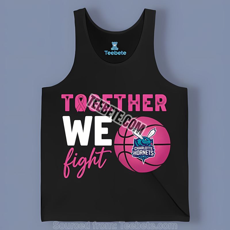 Charlotte Hornets Breast Cancer Fight Together Tanktop Charlotte Hornets Breast Cancer Fight Together Tanktop