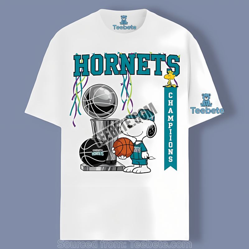 Charlotte Hornets Charlie Brown Snoopy Team Spirit Shirt