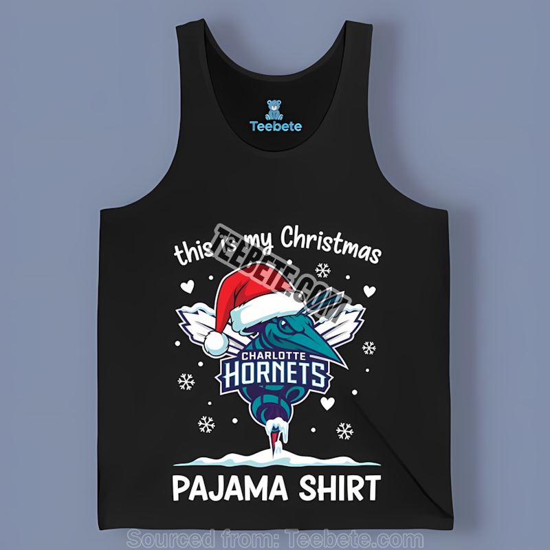 Charlotte Hornets Christmas Pajama Themed Tanktop Charlotte Hornets Christmas Pajama Themed Tanktop