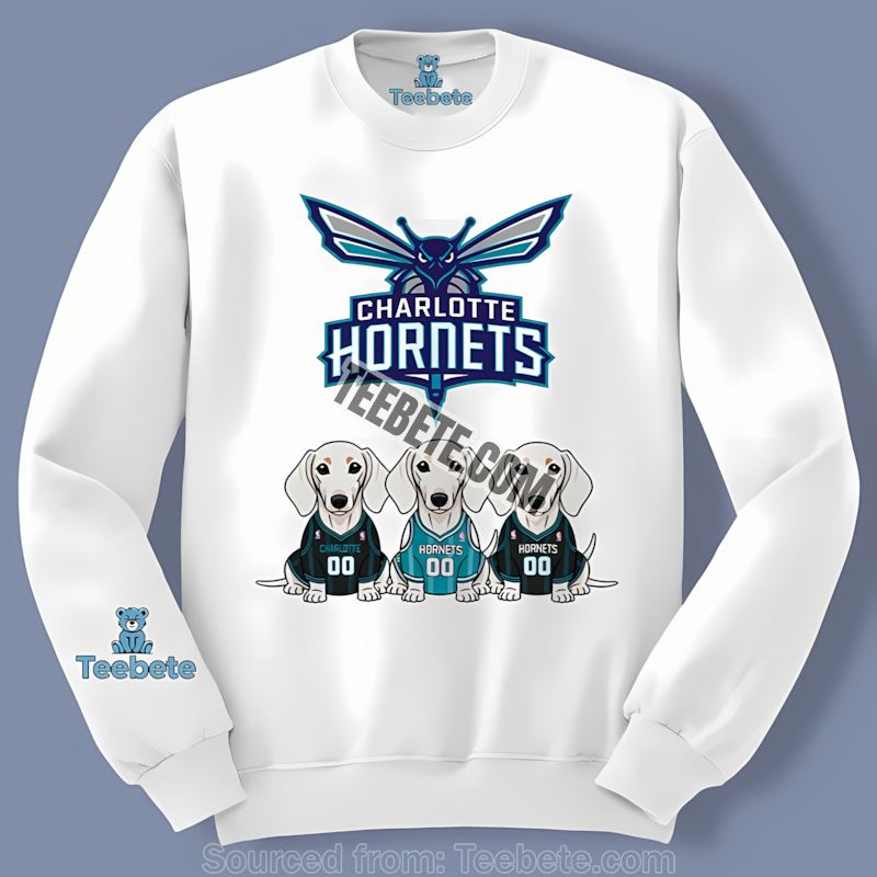 Charlotte Hornets Dachshund Dog Fan Style Retro Long Sleeve Charlotte Hornets Dachshund Dog Fan Style Retro Long Sleeve