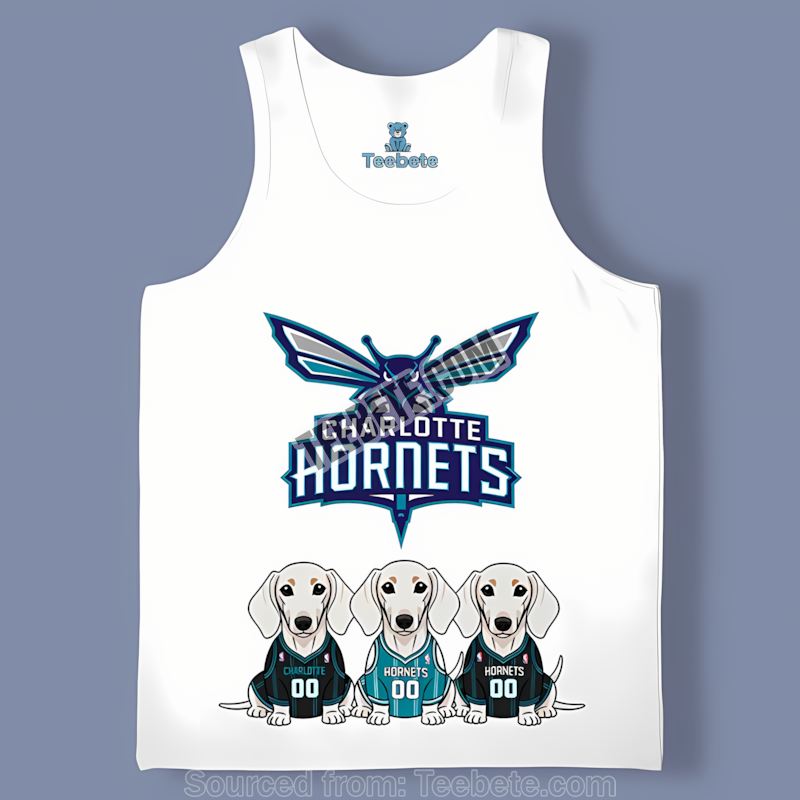Charlotte Hornets Dachshund Dog Fan Style Retro Tanktop Charlotte Hornets Dachshund Dog Fan Style Retro Tanktop