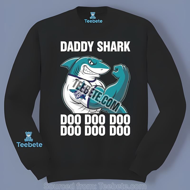 Charlotte Hornets Daddy Shark Fun Song Theme Long Sleeve Charlotte Hornets Daddy Shark Fun Song Theme Long Sleeve