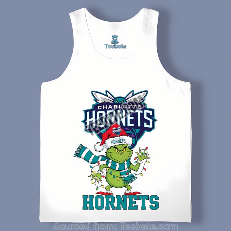 Charlotte Hornets Grinch Christmas Mischief Holiday Tanktop Charlotte Hornets Grinch Christmas Mischief Holiday Tanktop