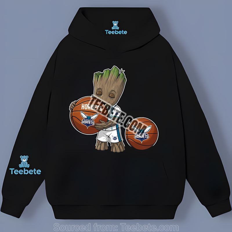 Charlotte Hornets Groot Basketball Marvel Fan Hoodie Charlotte Hornets Groot Basketball Marvel Fan Hoodie