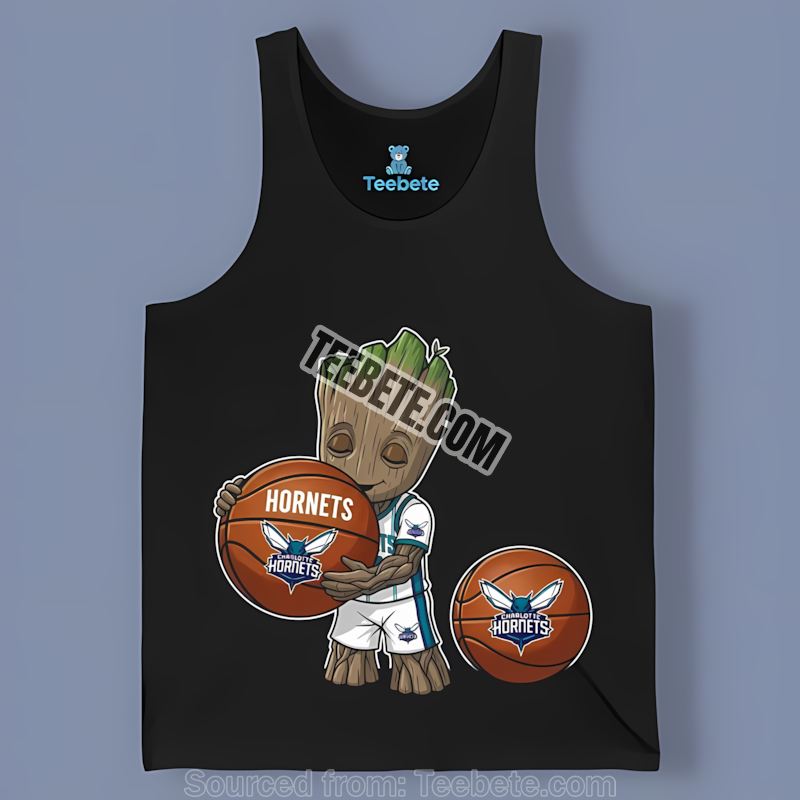 Charlotte Hornets Groot Basketball Marvel Fan Tanktop Charlotte Hornets Groot Basketball Marvel Fan Tanktop