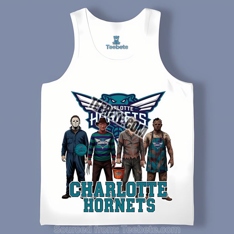 Charlotte Hornets Halloween Horror Movie Killers Tanktop Charlotte Hornets Halloween Horror Movie Killers Tanktop