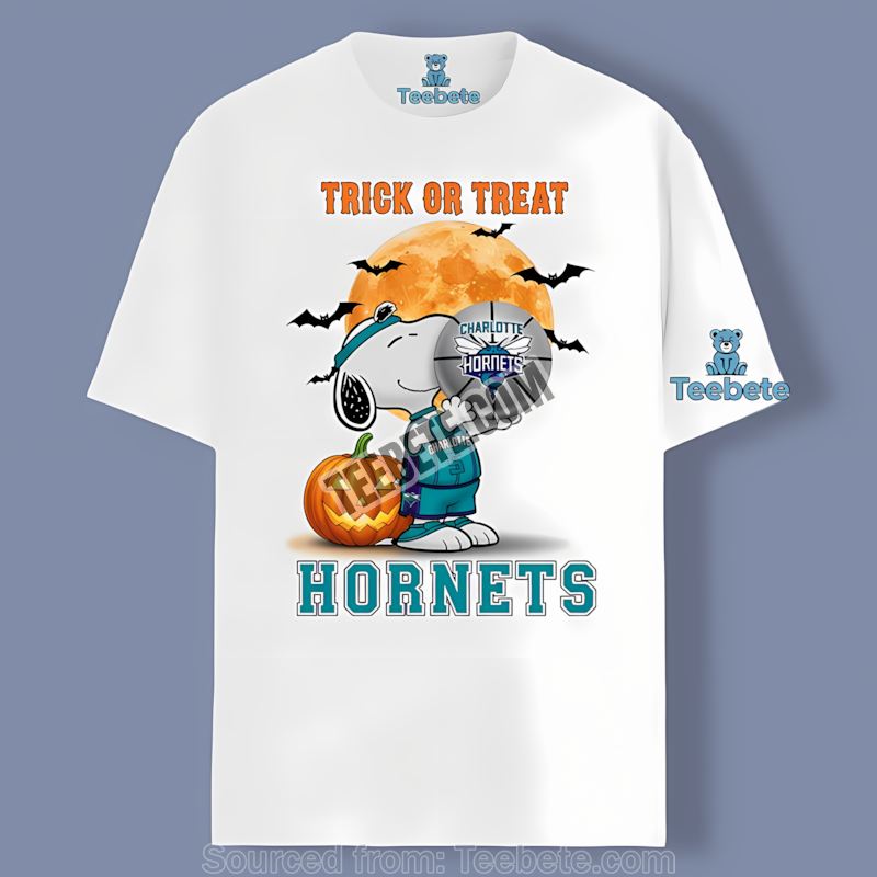 Charlotte Hornets Halloween With Charlie Brown Snoopy Shirt