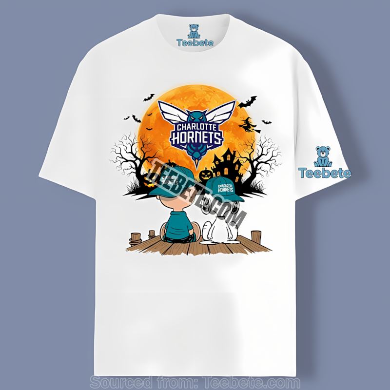 Charlotte Hornets Halloween With Charlie Brown Snoopy Shirt